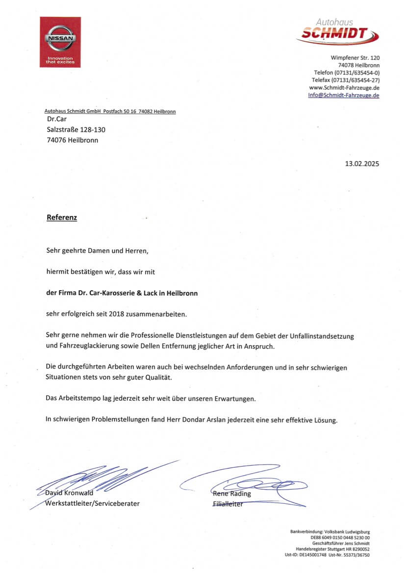 Dr Car DCMS Bestätigung Kooperationen